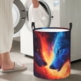 thumbnail image 5 of Sikiie Wolf Print Round Dirty Clothes Basket, Waterproof Standing Foldable Storage Basket, for Laundry Room, Bedroom, Bathroom Storage-Medium, 5 of 6