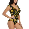 thumbnail image 3 of Xecao Sunflowers print Ruffle One-Piece Swimsuit for Women,for the Beach or Pool, 3 of 8