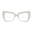 thumbnail image 5 of Womens Oversized Thick Squared Cat Eye Clear Lens Fashion Eyeglasses White, 5 of 8