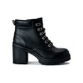 thumbnail image 2 of No Boundaries Women's Lace Up Heeled Moto Boots, Wide Width Available, 2 of 6