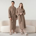 thumbnail image 6 of WELOIJEVBE Mens Loungewear Sets Winter New Half Flannel Men's Thickened Robe Long Furry Home Wear Bathrobe for Man, 6 of 8