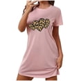 thumbnail image 1 of Tauxra Robe de Nuit Courte Décontractée à Manches Courtes pour Femmes Grande Taille avec Imprimé Poitrine, 1 of 6
