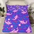 thumbnail image 2 of jejeloiu Lovely Axolotl Bed Sheets,Ocean Shell Croal King Sheets,Purple Pink Sheet Set For Girl,Microfiber Bedroom Decor,4-Piece, 2 of 7