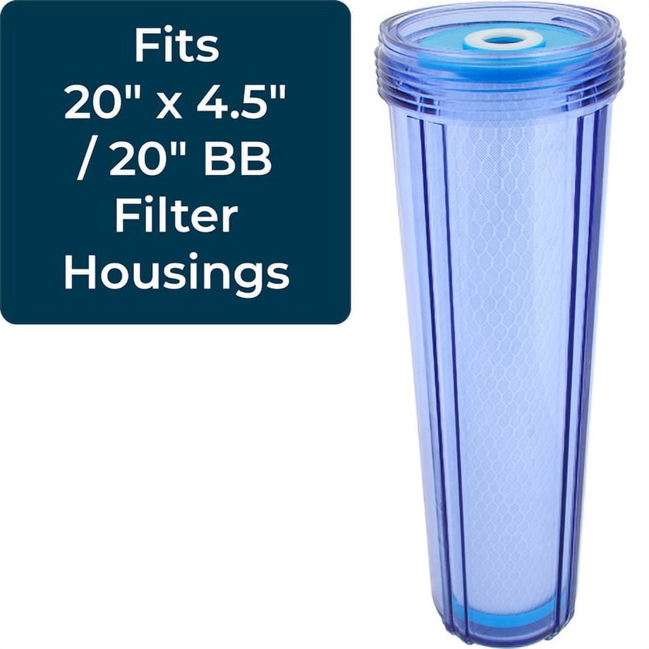 SpiroPure 20 x 4.5" PAC NSF Carbon Block Water Filter, 10 Micron (4 Pack)