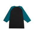 thumbnail image 6 of Men's Long Sleeve Round Neck Contrast Color Raglan Three Quarter Sleeve T-Shirt Top for Spring Fall Weekend Outfit,Black,L, 6 of 8