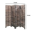 thumbnail image 6 of 4 Panel Wooden Room Divider with Horizontal Planks, Brown - Saltoro Sherpi, 6 of 6
