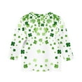 thumbnail image 4 of Posijego T-Shirt de la Saint-Patrick pour Filles et Garçons, Manches 3/4, Col Rond, Graphique, Ample, Décontracté, 4 of 5