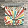 thumbnail image 3 of Ambesonne Colorful Quilted Bedspread Set 3 Pcs, Seventies Retro, King Size, Multicolor, 3 of 3