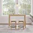 thumbnail image 3 of Melissa Counter Height Table Dining Set Power 2 Stools with Cream Fabric Seats, 3 of 13