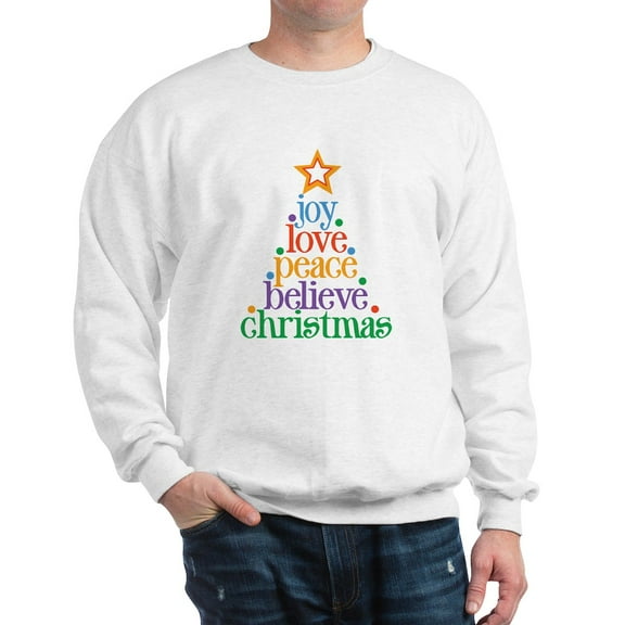 CafePress - Joy Love Christmas Sweatshirt - Crew Neck Sweatshirt