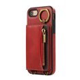 thumbnail image 6 of Allytechgroup Stylish iPhone SE 2022//2020/ iPhone 8 7 Wallet Case, Multi-functional and Durable, Ring Holder Hand Wrist Stand Shockproof Case for Women Men, Red, 6 of 7