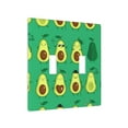 thumbnail image 2 of PAYOHTO Toggle Light Switch Wall Plate Funny Avocado Double Switch Cover Standard Size 2-Gang 4.50" x 4.5" Unbreakable Polycarbonate Thermoplastic, 2 of 6