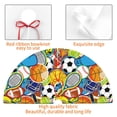 thumbnail image 4 of Lsque Various Balls Print Christmas Tree Skirt, Tree Skirt with Ties or Velcro, Perfect for Holiday Decorations, Halloween, and New Year-36", 4 of 7