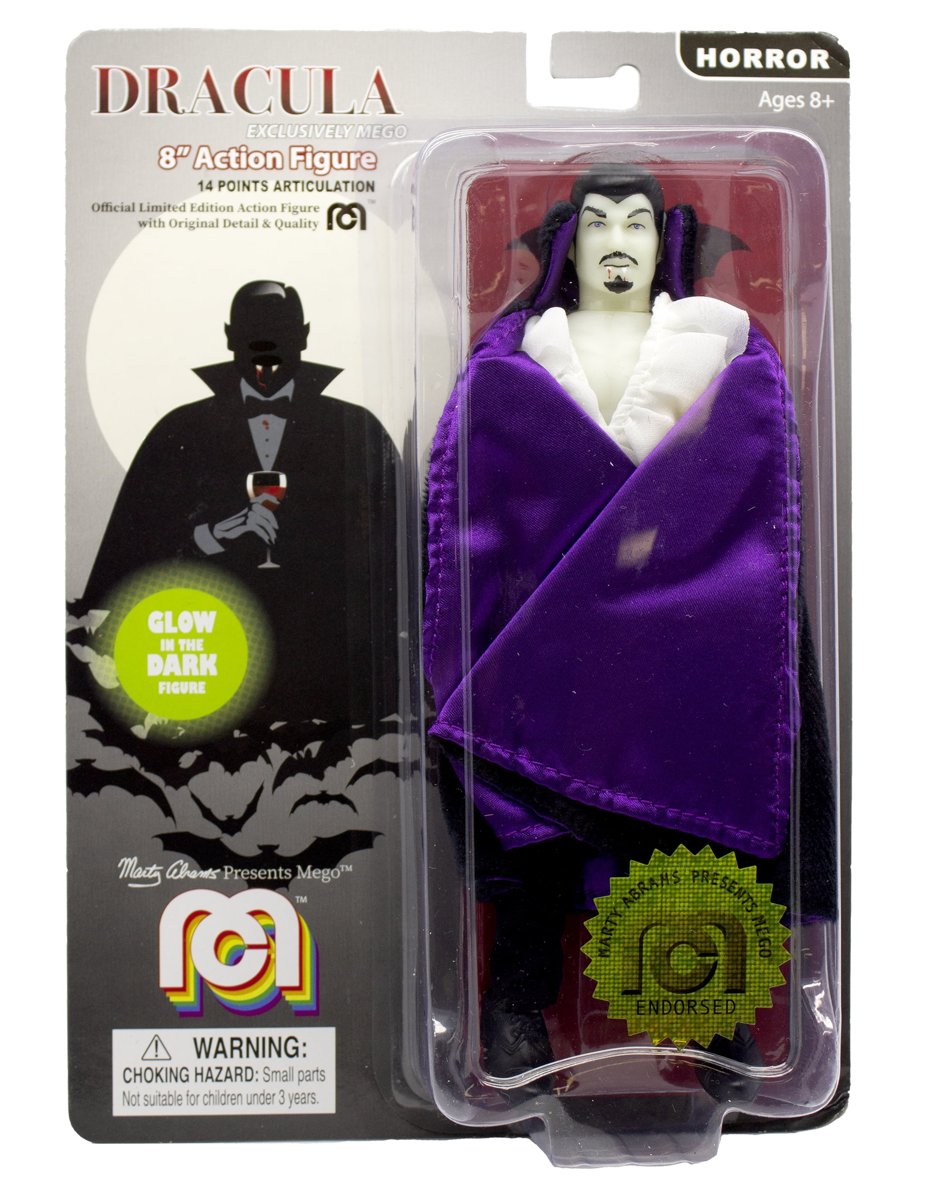 Mego Action Figure, 8” New Mego Glow in 