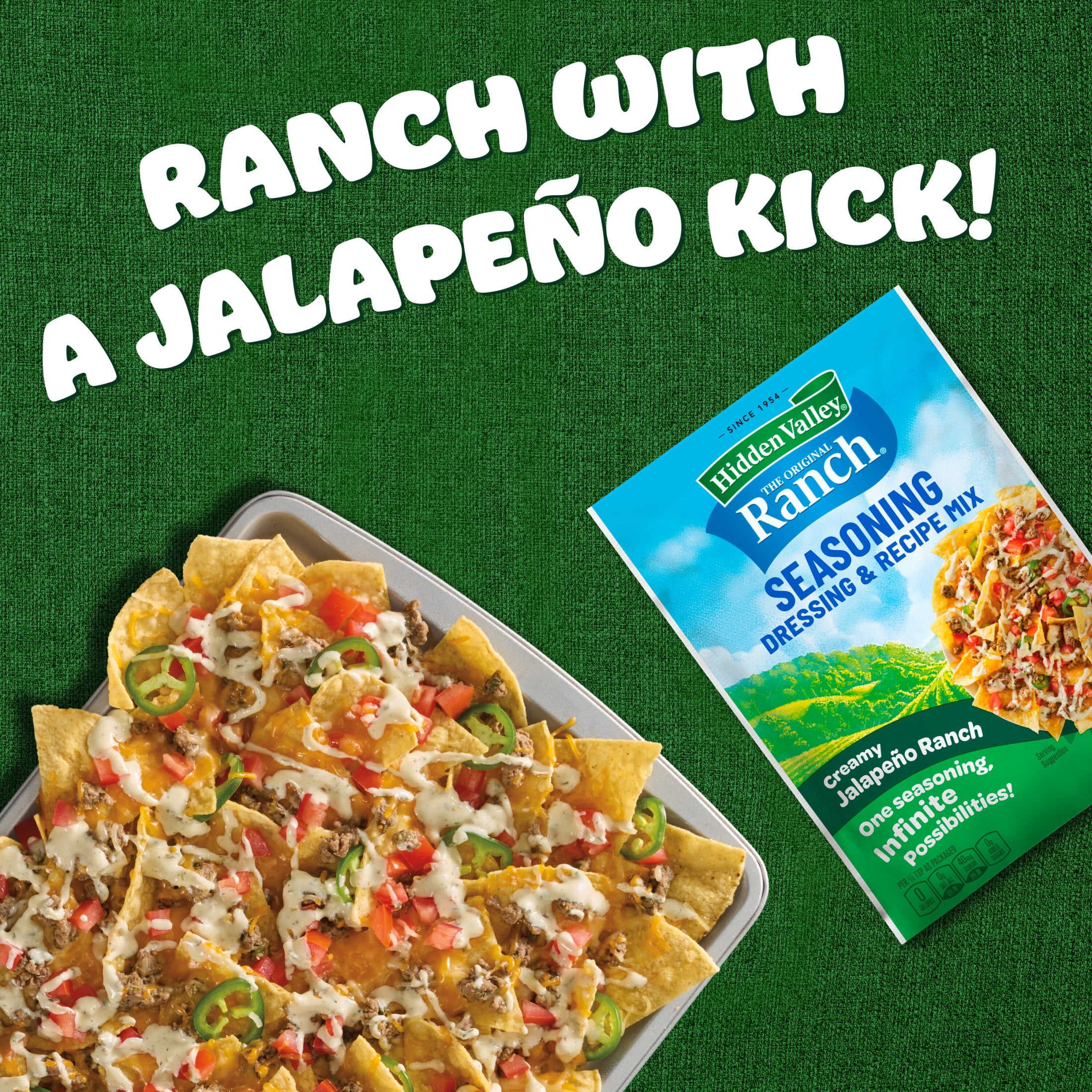 Hidden Valley Creamy Jalapeno Ranch Seasoning Dressing & Recipe Mix, 1 oz Packet