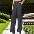 thumbnail image 2 of Women's Summer Solid Color Ice Narrow Wide Leg Pants, 2 of 5