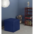 thumbnail image 2 of Regency Upholstered Soft Jean Plush Square Ottoman - Naval Blue, 2 of 3