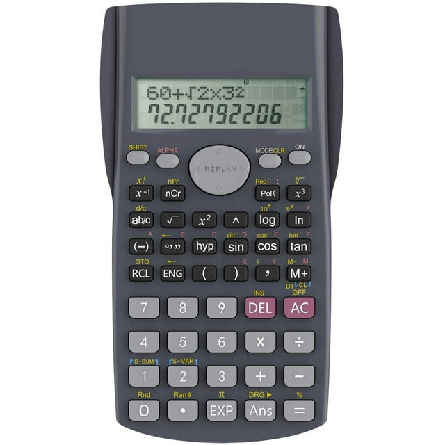 2-Line Engineering Scientific Calculator, Suitable for School and Business (Black)