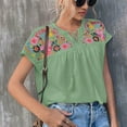 thumbnail image 4 of Tops de Blusa bordada NikouMX verano mujer manga corta Aspecto llamativo, 4 of 6
