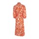 thumbnail image 4 of VISgogo Vestido casual para mujer, cuello de solapa, cuello en V, manga larga, contraste de color, estampado, corte alto, vestidos con cordones VISgogo  moda, 4 of 7