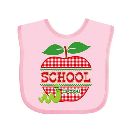 

Inktastic Apple School Is Cool Gift Baby Girl Bib