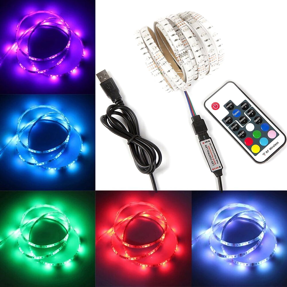 Battery Powered 0.5-5m RGB LED Strip Rope Lights Indoor Outdoor Decor Waterproof 