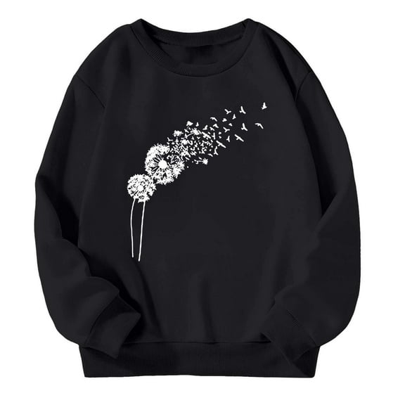 Tiijoy Toddler Girls Graphic Sweatshirt Dandelion Print Pullover Sweatshirt, Sizes 3-4T