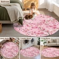 thumbnail image 5 of Round Rug 7Ft Washable Non-Slip, Spring Peaches Circle Area Rugs for Living Room Bedroom, Botanical Blossom Flowers Branches Indoor Floor Mats Carpet Runner for Home Decor Aesthetic, 5 of 8