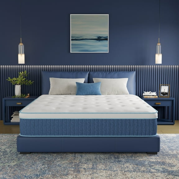 EGOHOME King 12 inch Hybrid Mattress with Individually Wrapped Pocket Coils, Medium, Pressure Relief, Mattress in a Box