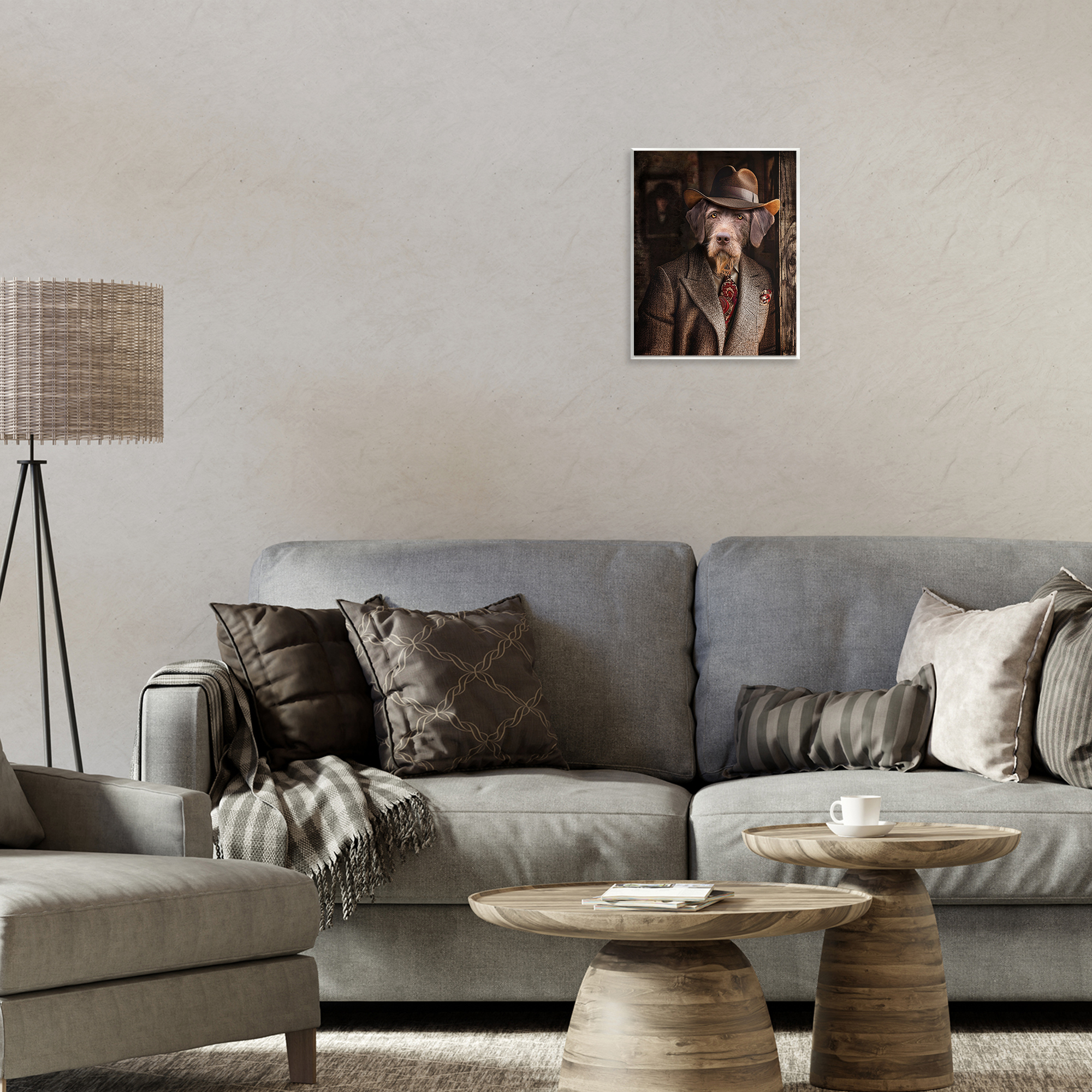 Stupell Industries Classic Dog in Suit Animals & Insects Painting Unframed Art Print Wall Art, 11 x 14