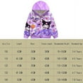 thumbnail image 3 of Cute Kuromi cat hoodie for girls zip up jacket kids anime hooded sweatshirt coat with pocket, 3 of 3