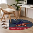 thumbnail image 4 of 4th of July Round Area Rug 3Ft Washable Small Circle Rugs for Kitchen Entryway, Country Texas Star Flag Red Blue Wooden Grain Non-Slip Carpet Floor Mats Indoor Outdoor Carpet Runner Home Decor, 4 of 8