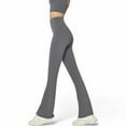 thumbnail image 6 of Women's High-Waist Flared Leggings with Stretch Fabric and Contoured Fit - Large, Gray, 6 of 6