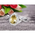 thumbnail image 2 of 10k White Gold 2 Carat 8x5mm Pear Shape Champagne Diamond Moissanite Engagement Rings With Halo, 2 of 5