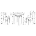 thumbnail image 2 of Monarch Specialties Dining Set 3Pcs Set, Black, Silver Metal, 2 of 3