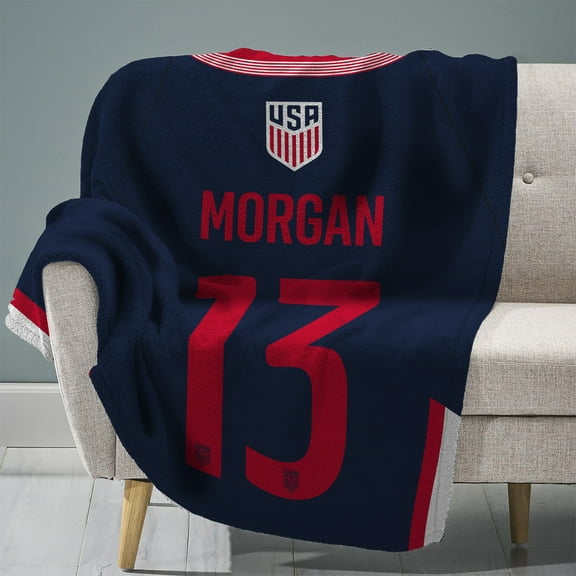 Sleep Squad US Women's Soccer Alex Morgan 60” x 80” Raschel Plush Blanket
