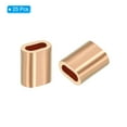 thumbnail image 3 of Manga de crimpado de cable de bucle de alambre de 1/8"/3mm, cobre, orificio ovalado único, dorado, paquete de 25, 3 of 5