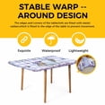 thumbnail image 4 of Purple Flowers Table Cloths for 3 Foot Rectangle Tables, Weeping Spring Floral Bicycle Checkered Patio Waterproof Elastic Fitted Tablecloths, Washable Rectangular Table Cover for Camping, 4 of 8