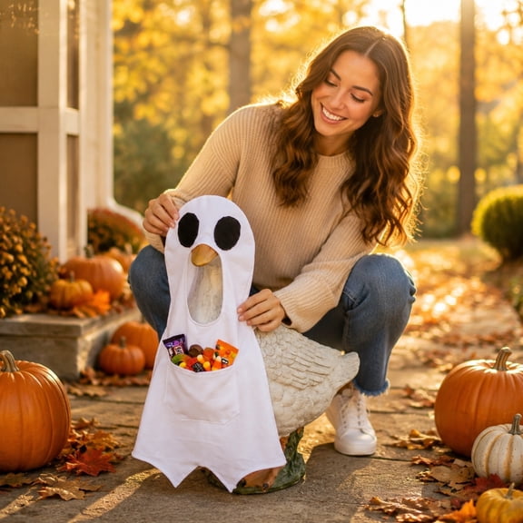 XGFHYJEH Proch Goose Outfits Halloween, Garden Yard Lawn Porch Goose Clothes Goose Costume Clothing, Goose Outfit for 23'' Proch Goose Outdoor Outside Patio Decor