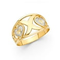 thumbnail image 1 of FB Jewels 14K White and Yellow Gold Two Tone Fashion Anniversary Heart Ring Size 6.5, 1 of 1