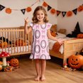 thumbnail image 2 of NOLDARES Girls Nightgowns Kids Pajamas Dress Flutter Sleeve, Halloween Ghost Print,Soft, Nightdress,Sleepwear,Knee Length(N203-Pink), 2 of 7
