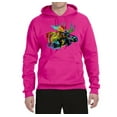 thumbnail image 2 of Wild Bobby, Colorful Rainbow Moose Head Wildlife Animal Lover Unisex Graphic Hoodie Sweatshirt, Fuschia, X-Large, 2 of 3