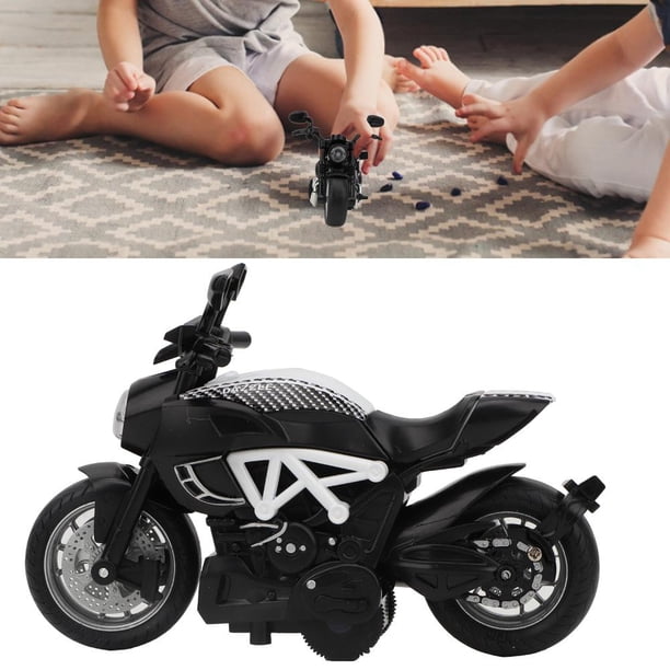 Motocicleta de juguete de aleación eléctrica, modelo de moto juguete, con música luz, para regalo de ni?os, decoración de motocicletas, resistente al desgaste, resistencia a caída, 2 coloresBlanco) Khall Tendencias