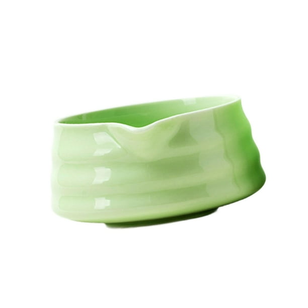 Cuenco de cerámica para matcha portátil, hecho a mano para el hogar de familiares y amigos. verde