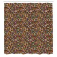 thumbnail image 2 of Ambesonne Vintage Shower Curtain, Colorful Design Geometric, 69"Wx75"L, Burnt Orange and Fern Green, 2 of 4
