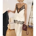 thumbnail image 4 of Lace Camis Tops for Women Spaghetti Strap Satin Silk V Neck Tank Top Y2K Going Out Shirt Tops White S, 4 of 8