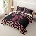 thumbnail image 3 of Erosebridal Girls Cheetah Print Alphabet E Quilt King,Bling Glitter Print Leopard Print King Coverlet Set for Teens Women, 3 of 7