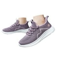 thumbnail image 3 of Winter Running Shoes for Women Warm Furry Lined Slip on Walking Shoes Lace up Fashion Sneakers Cold Weather Outdoor Athletic Shoes Light Purple Size 6, 3 of 9