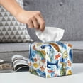 thumbnail image 6 of Sikiie Marine Animals Leather Tissue Box Cover Square, tissue box holder, Tissue Box with Bottom Belt-5.2”x5.2”x5.2”, 6 of 7