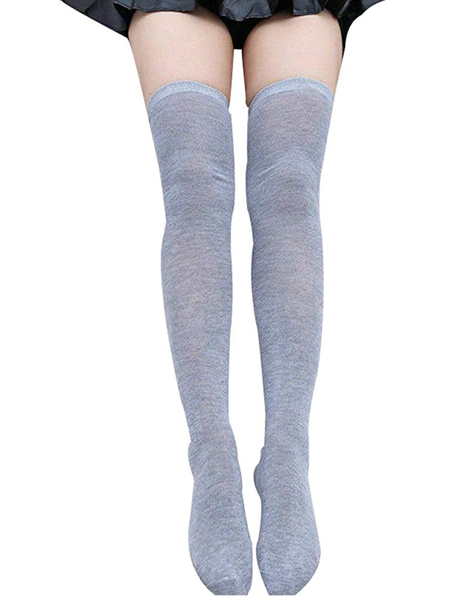 High Elasticity Girl Cotton Knee High Socks Uniform Peach Flowers Women Tube Socks 